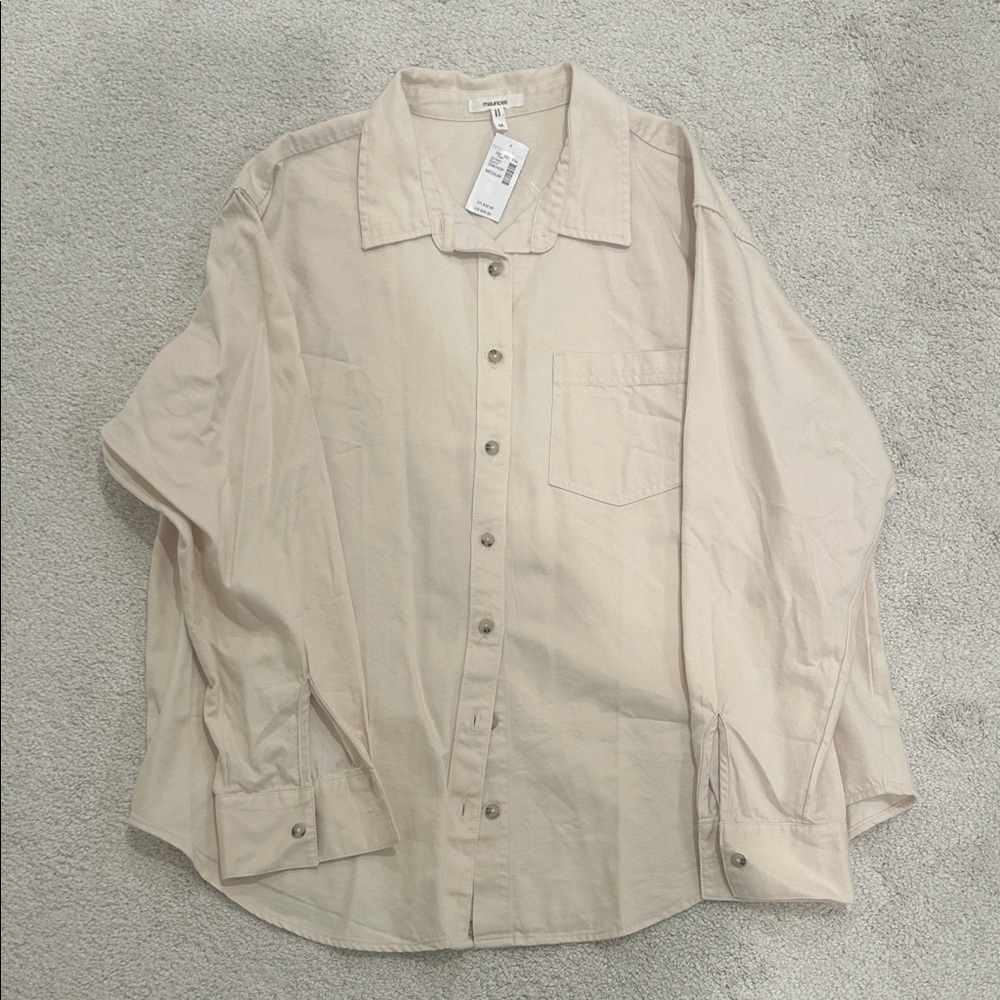 Maurices Women's Beige Button Down Shirt